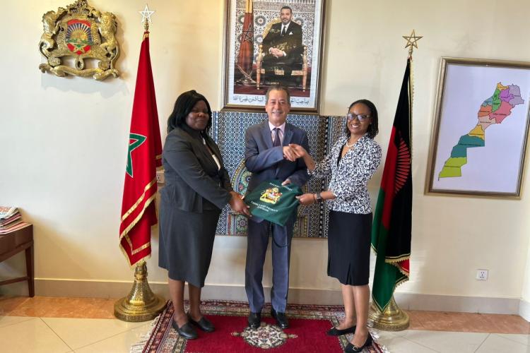 Honourable Justices Mwale and Kayira posing with the Moroccan Head of Mission to Malawi, Mohammed Oumiyer